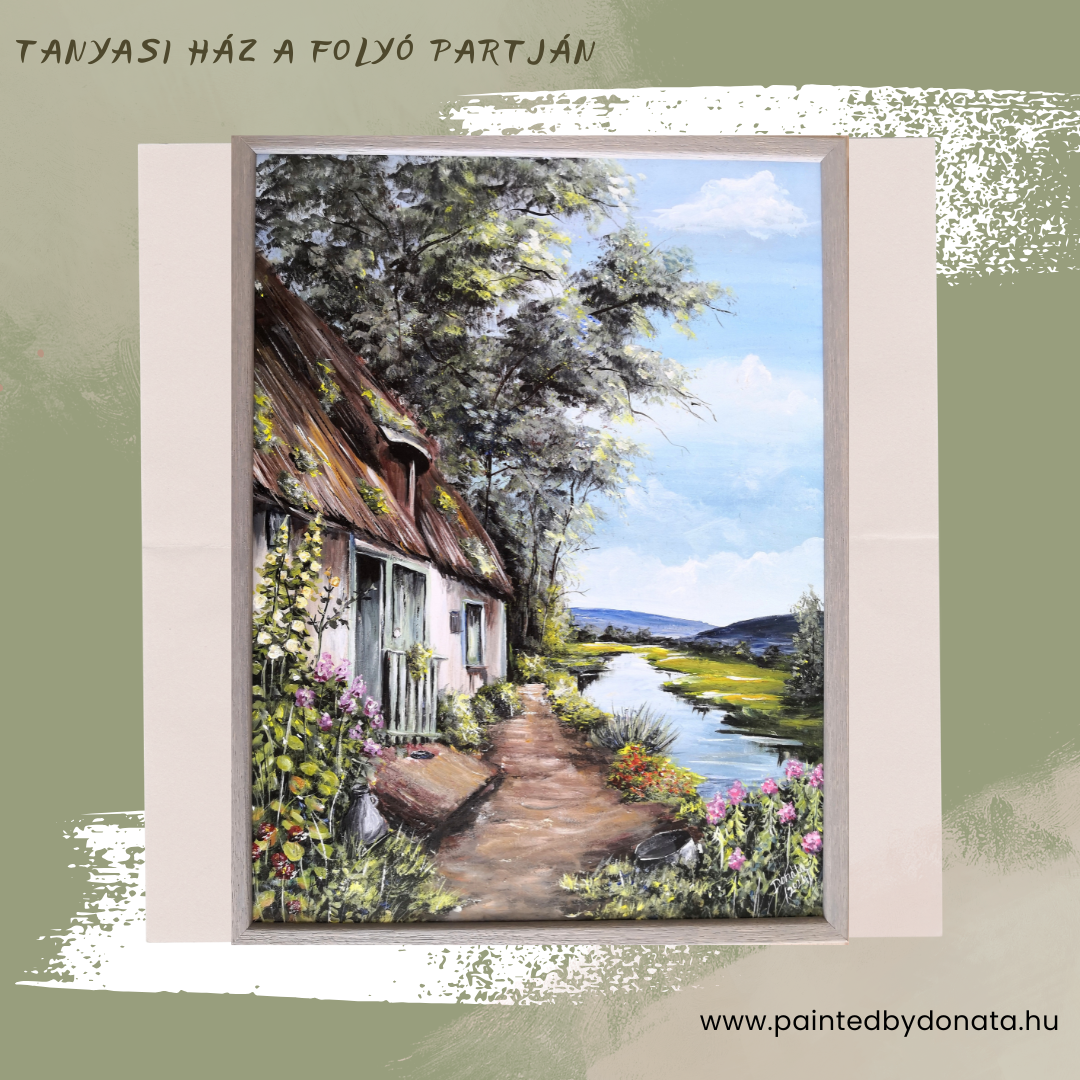 Tanyasi ház a folyó partján